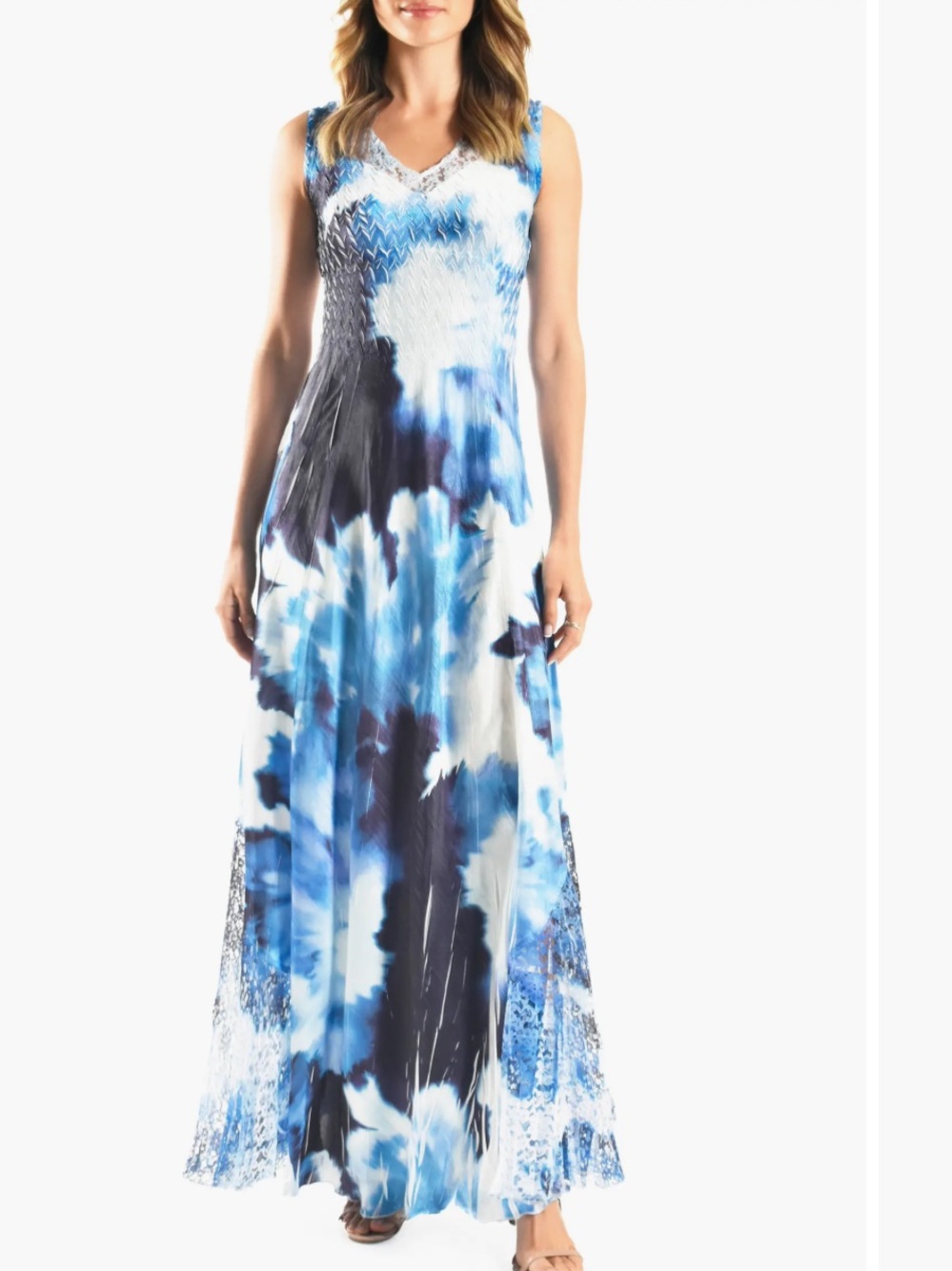 Komarov Lace-Up Back Maxi Dress